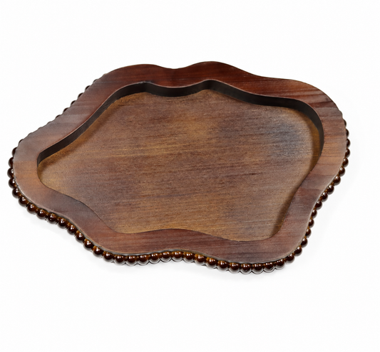 Beaded Cloud-Shaped Wooden Catchall Tray - main view