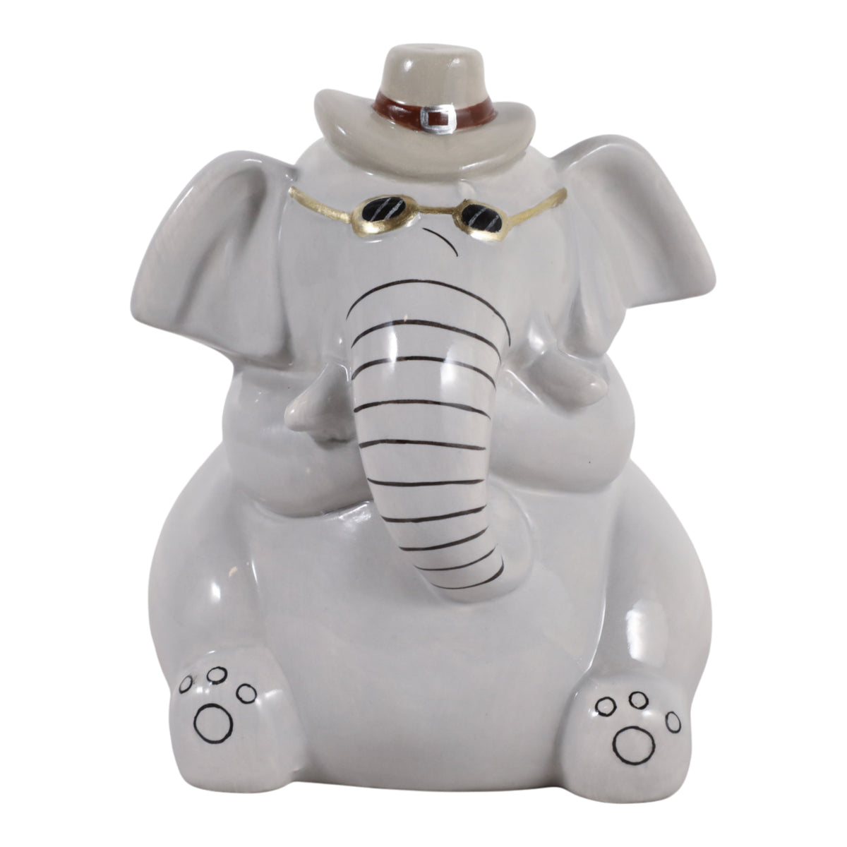 Elephant Figurine with Hat - main view
