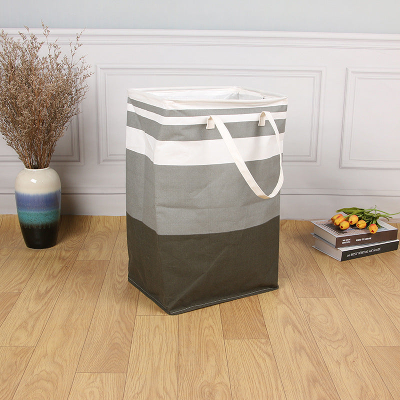 Striped Fabric Storage Basket - view 2
