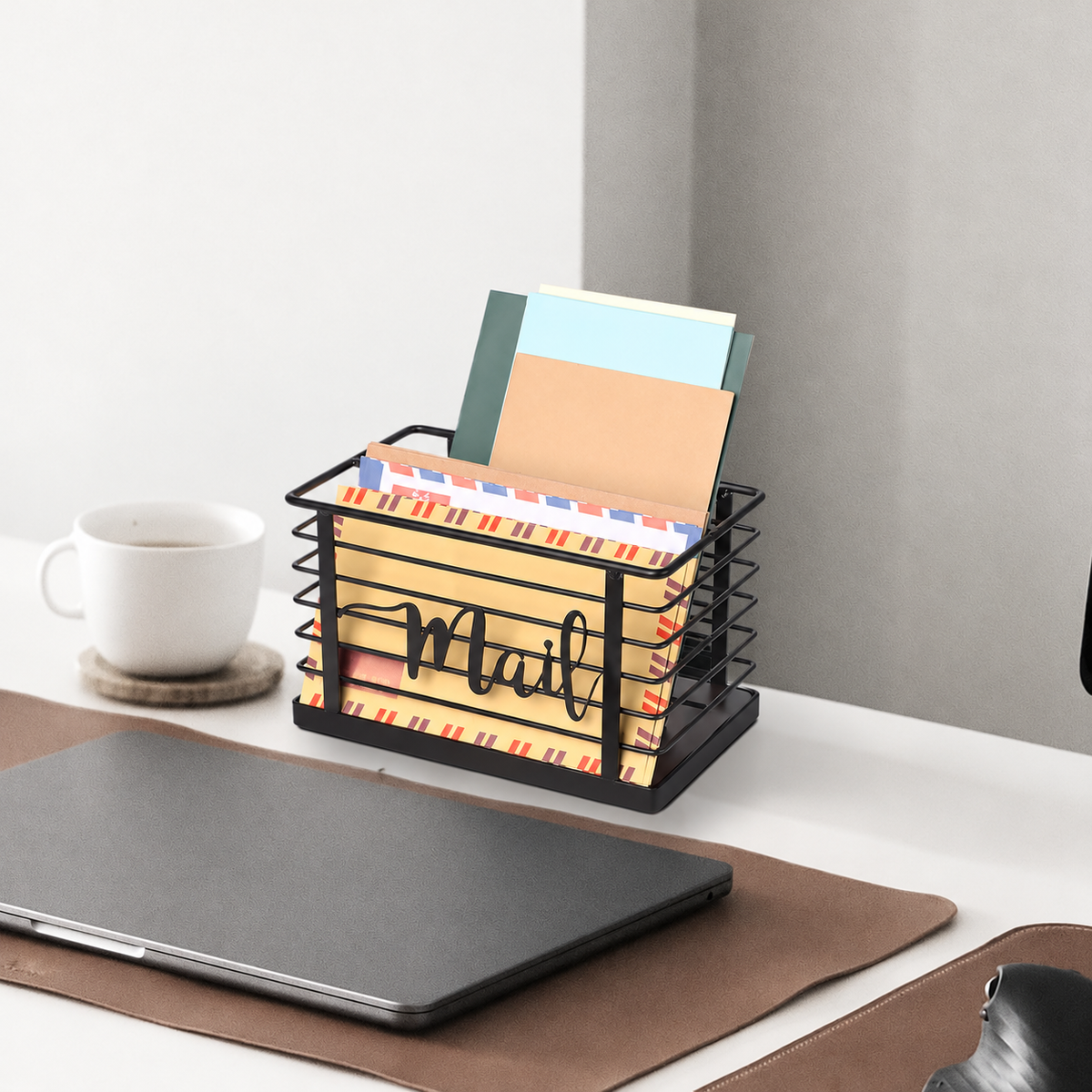 Wood and Metal Desktop Mail Holder - view 2